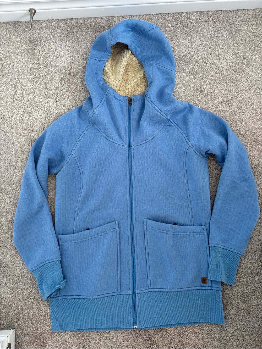 Women’s Burton Sky Blue Hooded Zip Fleece Hoodie